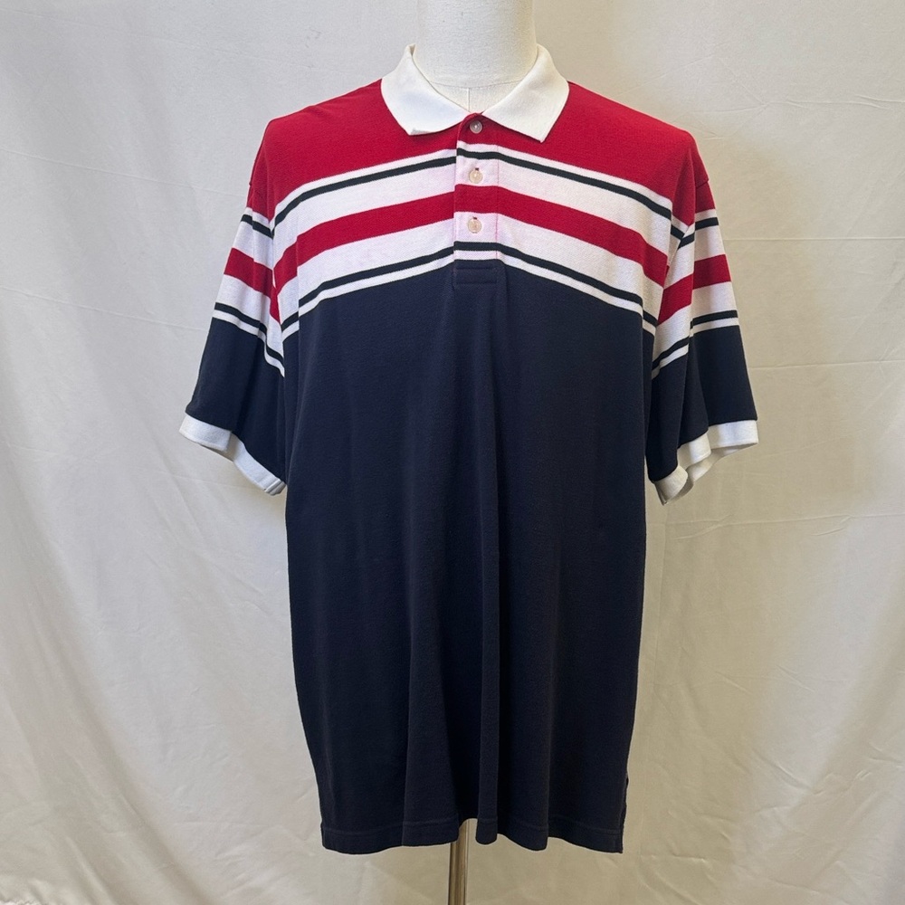 Chaps Red, White, and‎ Navy Polo Shirt